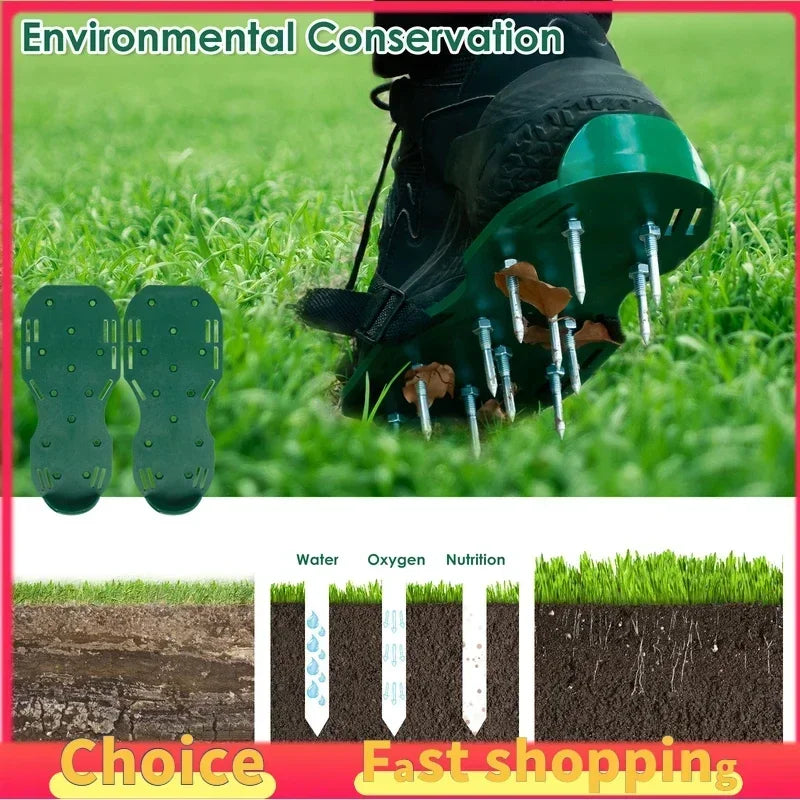 New Model Lawn Aerator Shoes Manual Lawn Aerator with Spike Adjustable