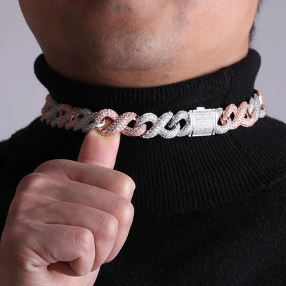 Bubble Letter Number 8 Cuban Link Chain for Men