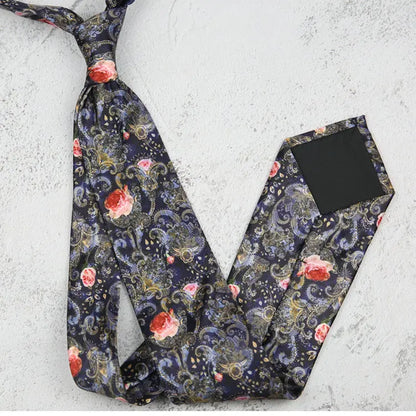 Fashion 8CM Wdith Elegant Neckties Vintage Retro Flower Printed Ties For Adult Mens Casual Daily Neckwear Wedding Party Cravate