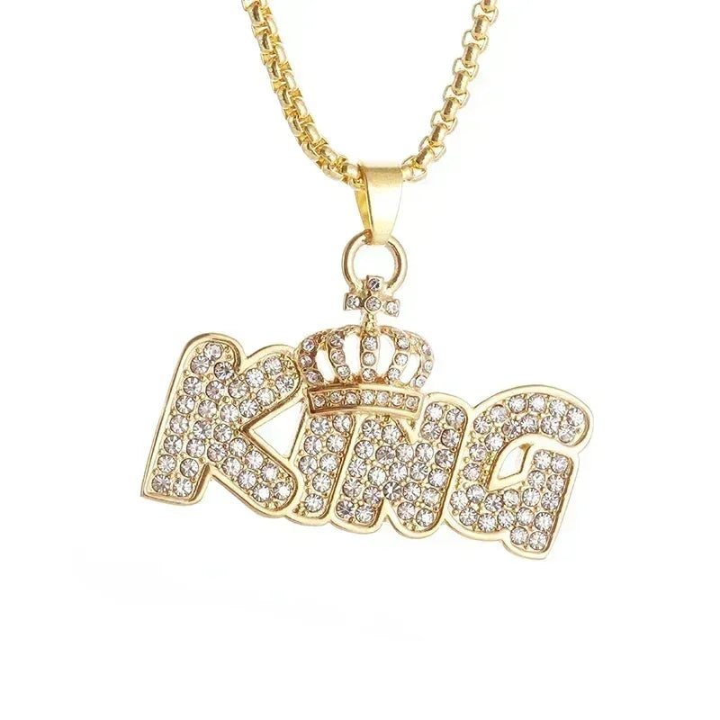 Ice Out Zircon Polite Gesture Middle Finger Necklace Men Women Punk Hip Hop Rap Rock Party Jewelry Gift