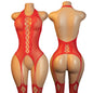 Desire Night EroticOpen Back Bras BodySuits Hanging Neck Bodystockings Crotchless Lingerie Women Sexy Mesh Hollow Underwear Set
