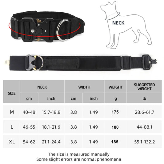 Tactical Dog Collar for Medium to Large Dogs 8 Colors Pet Collar Durable Comfortable Harness for Training And Control