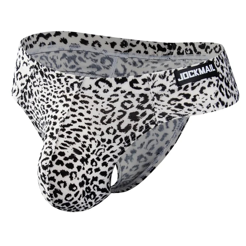 4PCS/Lot Leopard Sexy Men Bikini Brief Underwear Slip Hombre Calzoncillos Jockstrap Thong Men Briefs Pouch Cuecas Gay Underwear