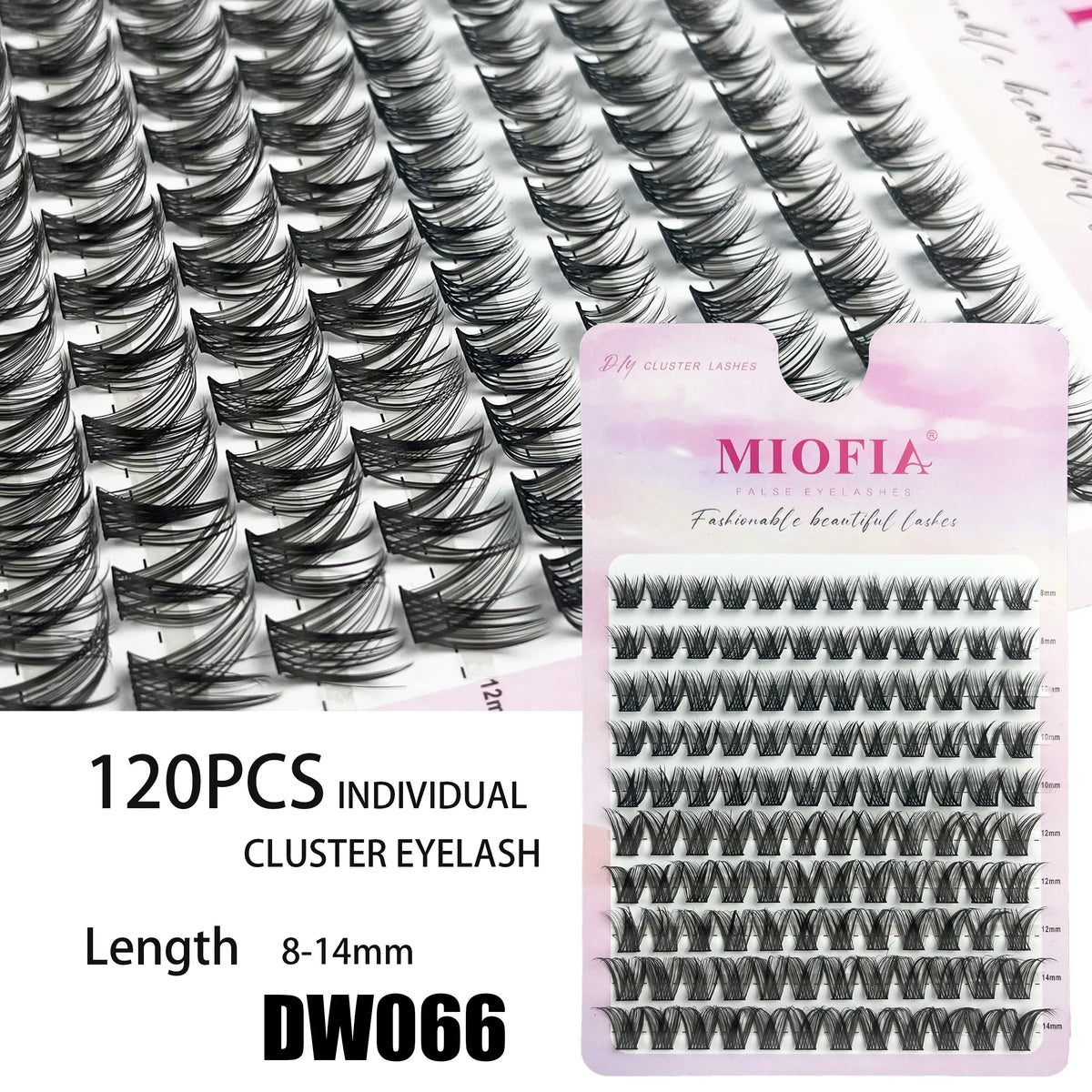 MIOFIA DIY Eyelash Clusters Fluffy Natural Anime Lashes 8-14mm Mixed Length Large capacity 3D Russian Volume Eyelash Extension