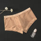 Men's Transparent Boxers Mesh Striped Underwear Low Waist Ultra-Thin Bikini Sexy Breathable Underwear Summer 3d Crotch Boxer