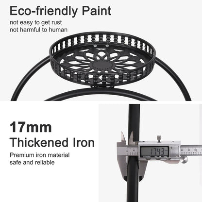 Heavy Duty Metal Plant Stand with Lockable Wheels Garden Cart Flower Pots Holder for Indoor Outdoor Use