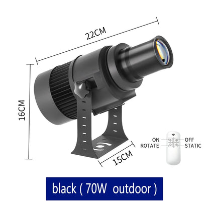 Custom Led HD Gobo Logo Projector Indoor Outdoor Ip67 Waterproof Rotating Advertising Image Projection Light For Floor Wedding