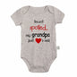 I'm Not Spoiled My Grandma Loves Me Baby Romper Crawling Clothes Triangle Onesies Newborn Baby Clothes Onesies for Babies