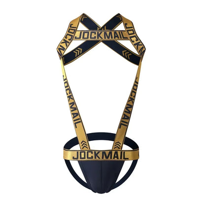 Men's Jockstrap Underwear Bodysuit Suspender Jumpsuits Sexy Lingerie Men Harness Hollow Out Bondage Elastic Hole Erotic Costume