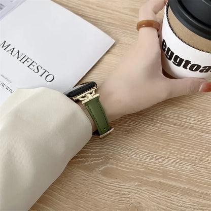 Apple Watch Slim Leather Band with Decorative Connectors