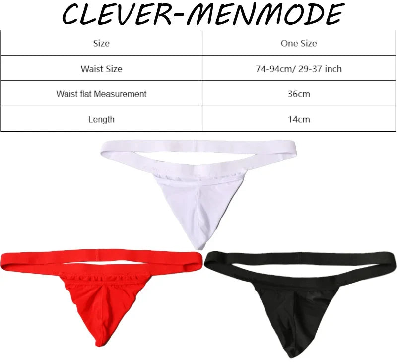 Men's Sexy Low Rise T Back Underwear Big Bag Exposed Crotch Thong U Convex Lingerie Men Sex Body BDSM Sissy Gay Bikini Panties