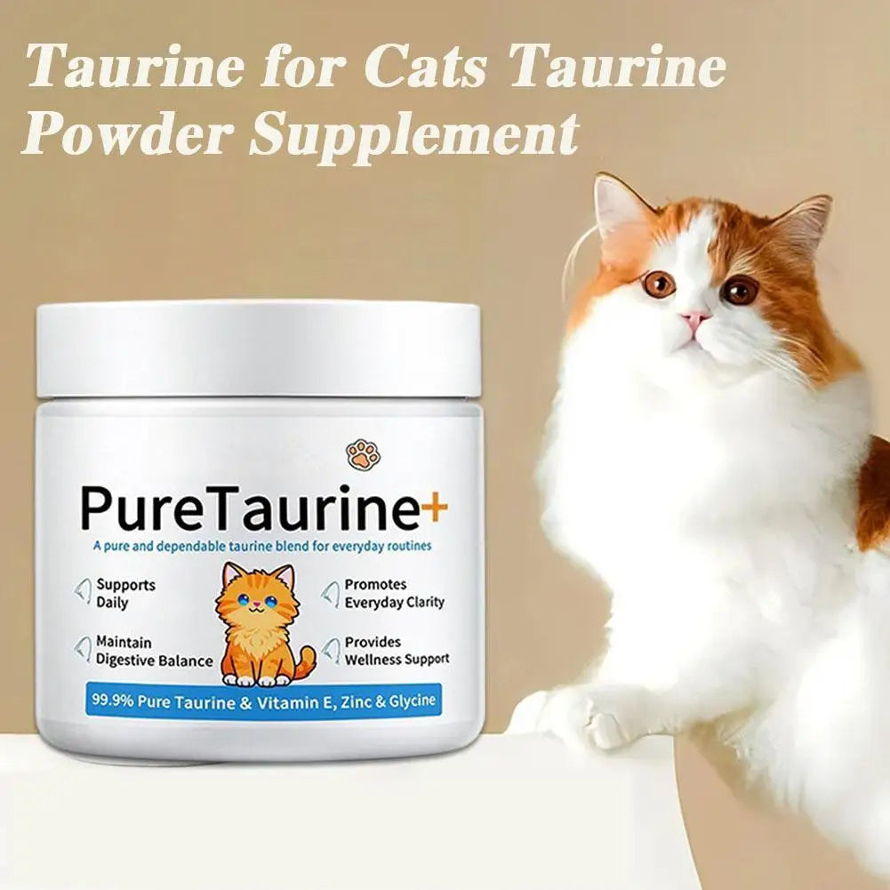 200g Cat Body Health Care Powder 99.9% Pure Taurine VE Zinc Supports Digestion Enhancing Immunity Daily Nutritional Supplements