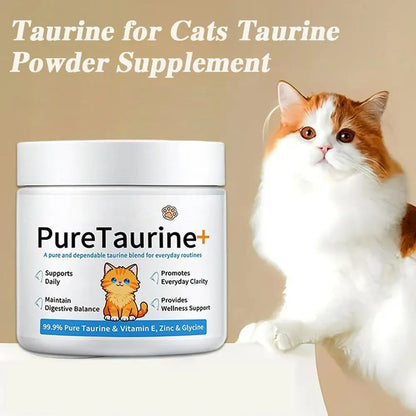 200g Cat Body Health Care Powder 99.9% Pure Taurine VE Zinc Supports Digestion Enhancing Immunity Daily Nutritional Supplements