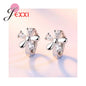 Hot Sell Women Earring Clear Crystal Flower Shape Accessories 925 Sterling Silver Gifts For Girls Cheap Sale Vintage Goods