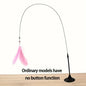 Cat Teaser Toy - Interactive Bell & Feather Wand - Long Suction Cup