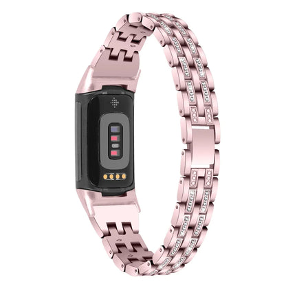 Fitbit Charge 6, 5, 4, 3 & 2 Rhinestone Bracelet Band, 3 Rows