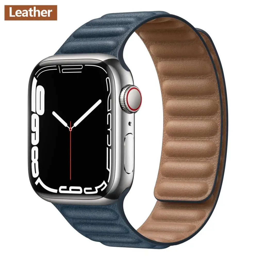 Apple Watch Magnetic Link Band, Leather or Silicone