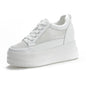 Fujin 9cm Women Shoes Sneakers Platform Heel Height Increased Wedge Pumps White Sneakers Shoe Breathable Heels for Women