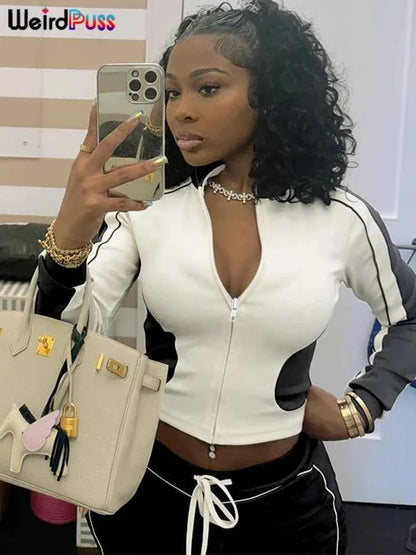 Patchwork 2 Piece Womens Tracksuit Set