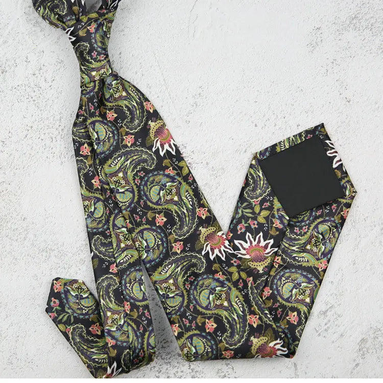 Fashion 8CM Wdith Elegant Neckties Vintage Retro Flower Printed Ties For Adult Mens Casual Daily Neckwear Wedding Party Cravate