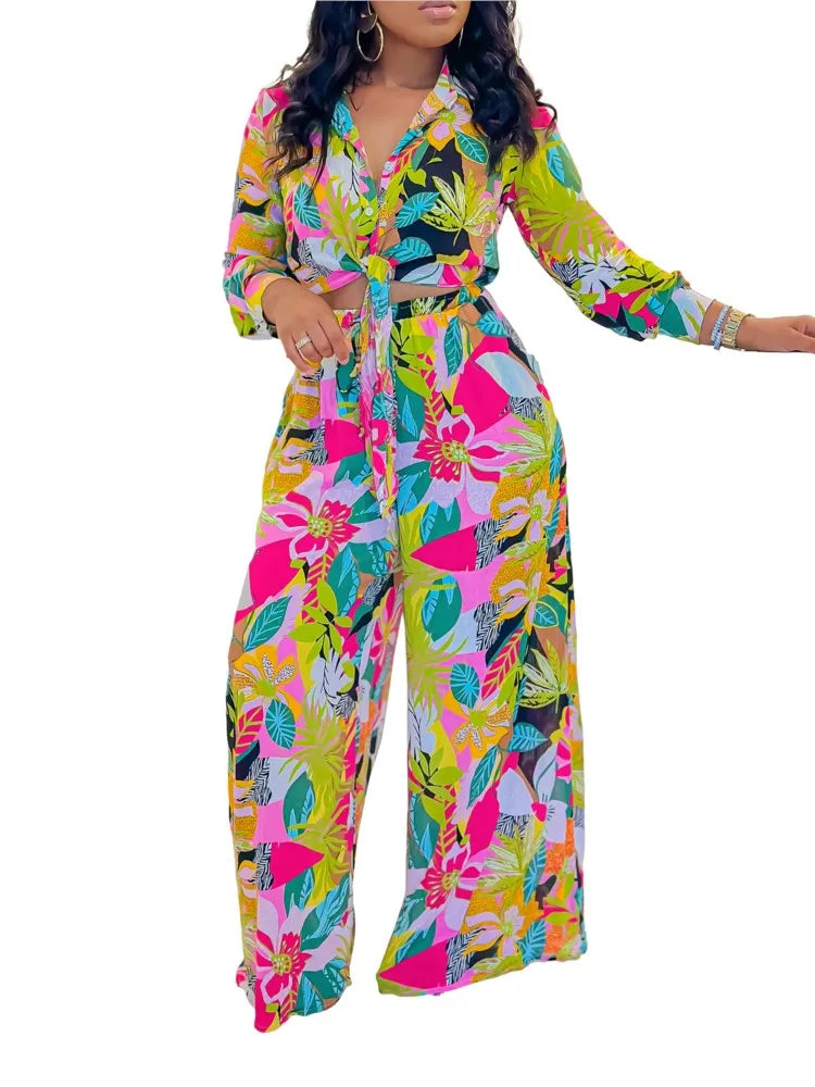 Spring Summer New Long Sleeved Printed Suit for Women Fashion Lapel