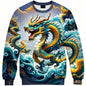 Full Print Chinese Dragon Graphic Sweatshirts For Men Women Long Sleeve Casual Round Neck Hoodie Streetwear Mens Sport Tracksuit