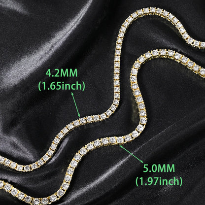 Hip Hop 5MM Tennis Chain Iced Out Bracelet Necklace Men Fashion Silver Color Tennis Jewelry Chains Women 20inch Choker Punk Gift