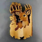 Handmade Cool Animal Carving Handcraft Wall Hanging Decoration Sculpture Wood Raccoon Bear Deer Hand Painted Home Room 13CM*20CM