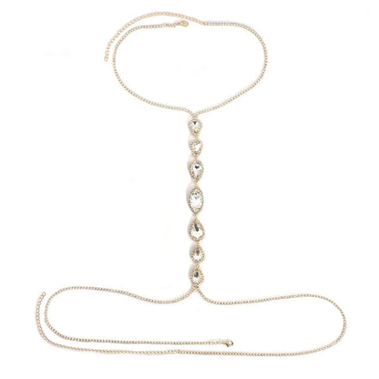 1pc Blue Droplet Fashion Body Chain Women's Chest Chain Summer Party