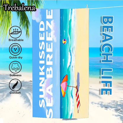 30*60inch Ultra-Soft Beach Towel with Sunkissed Sea Breeze Beach Towel Summer Style