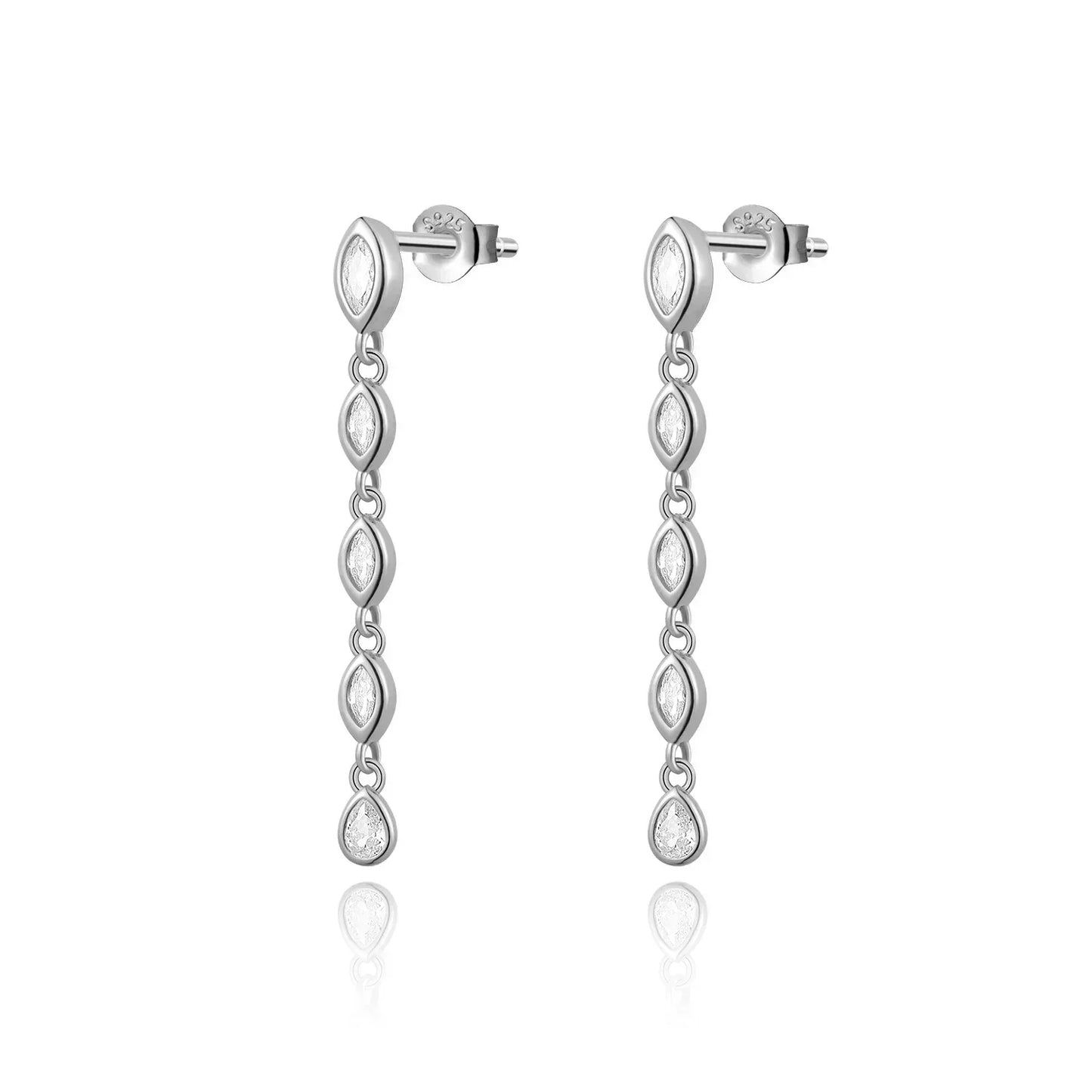 ANDYWEN 100% 925 Sterling Silver Gold Spicy Earring Chain Ovals Locker Earring Women Pendientes Luxury Fine Jewelry 2023 Clips