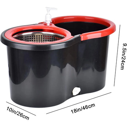 360° Spin Mop Bucket Sets with Wring System in 3 Microfiber Heads