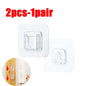 Double Sided Adhesive Wall Hooks Hanger Strong Transparent Suction Cup Storage Socket Hooks Bathroom Kitchen Bedroom Hook Kit
