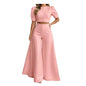Women's Pant Sets 2 Piece Elegant Chic Short Crop Tops & Wide Leg Pants Two Piece Outfits Trouser Suits Woman Clothes
