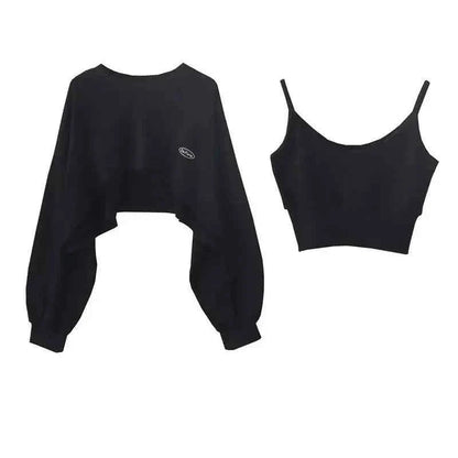 Women Batwing Sleeve Korean Two-Piece Top Set