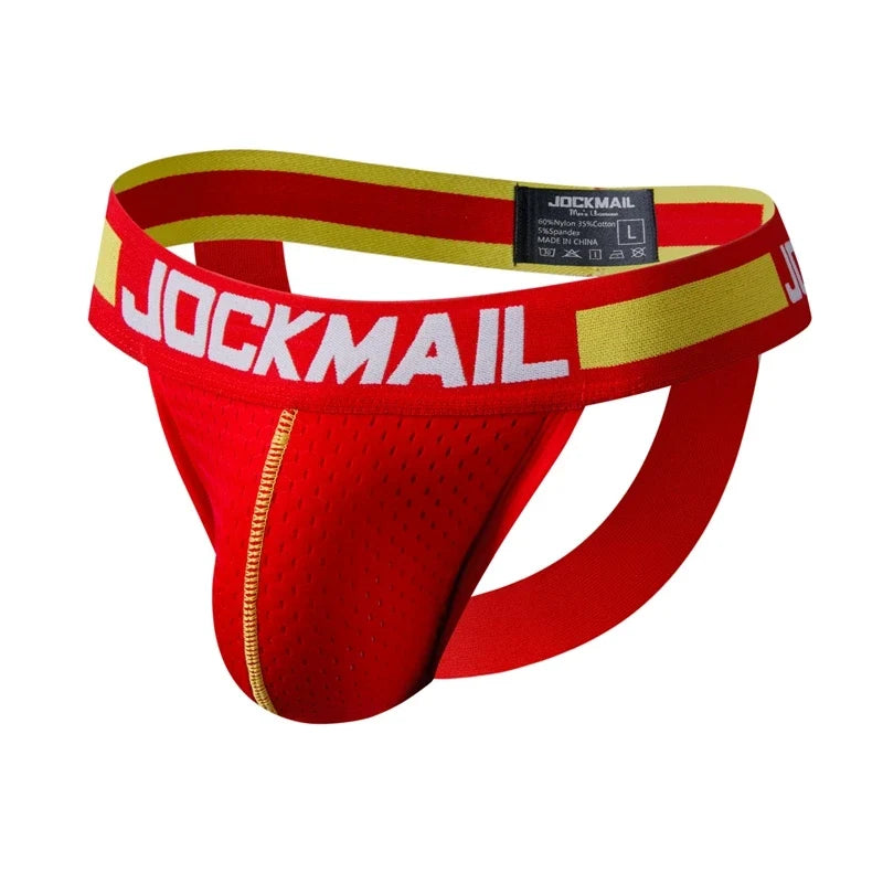 Mesh Men Sexy Underwear Thong Jockstrap and G String Sissy Panties Penis Pouch T-Back Lingerie Hombre Underpants Elastic