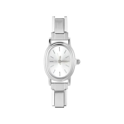 1PC 's Stainless Steel Round Simple Watch Bracelet Bangle for Friend