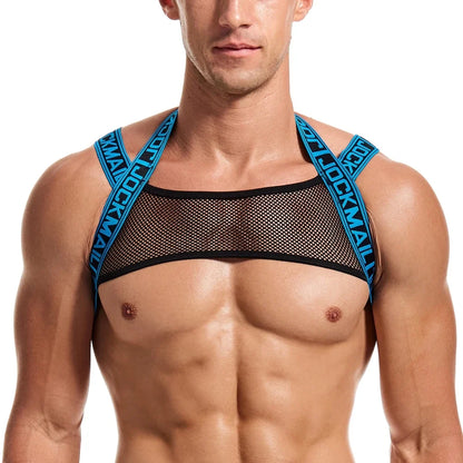 Man Harness Sissy Fetish Man Rave Costumes Lingerie Sexy Men Strap Shoulder Bondage Chest  Elastic Belt Erotic Hombre Hollow