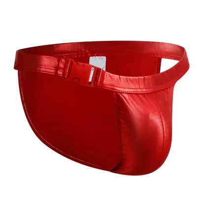 Sexy Briefs Men's Faux Leather  Male Bikini Gay Men Underwear Brief Gay Sissy Bulge Pouch Panties PU Patent Leather Underpants