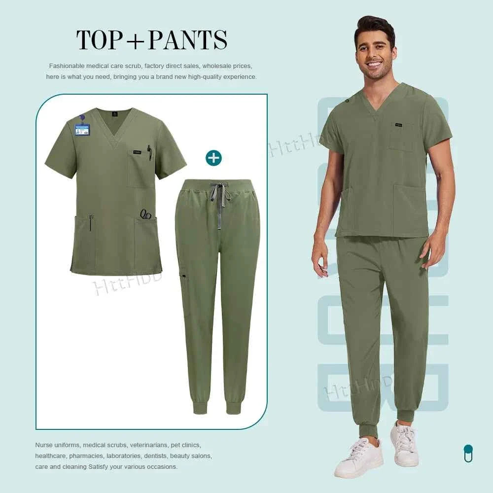 Unisex Multicolor Medical Scrub Sets