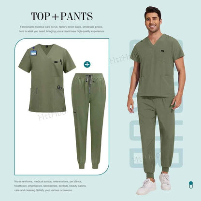 Unisex Multicolor Medical Scrub Sets