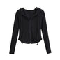 Lucyever Y2K Slim Fit Cropped Zip-Up Hoodie