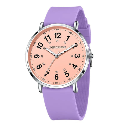 Women's Arabic Numeral Silicone Quartz Watch