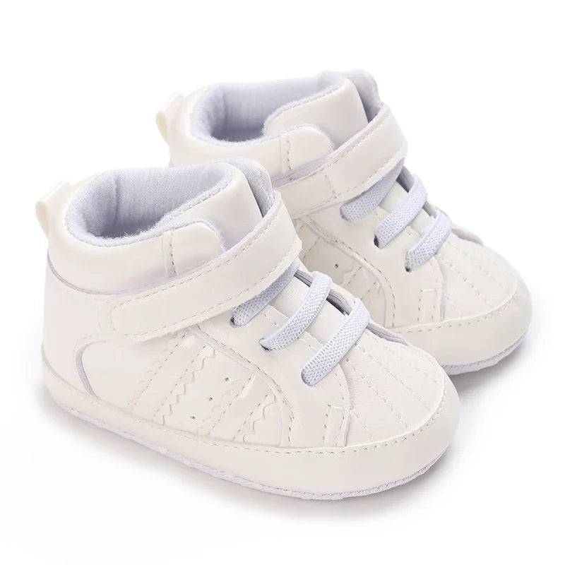 Baby Learning Walk Shoes, Striped PU Sports Shoes for Infants 0-18m