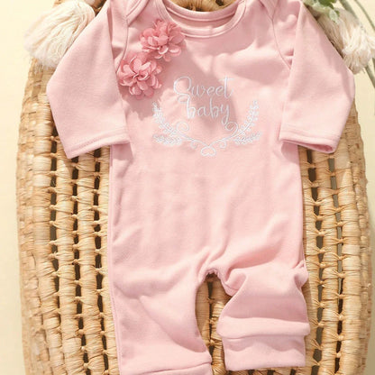 2pcs Newborn Rompers Spring Autumn Baby Girl Clothes Floral Cotton