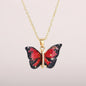 Huitan Aesthetic Butterfly Pendant Necklace for Women Silver Color/Gold Color Inlaid Shiny CZ Fashion Party Accessories Jewelry