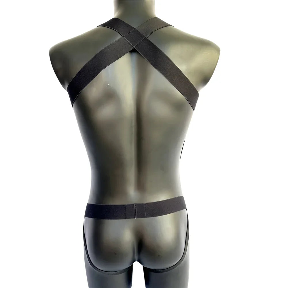 Sets Men's Sexy Nylon Jockstrap Underwear Bodysuit Suspender Jumpsuits Man Harness Gay Underwear Mens Lingerie Sissy Panties