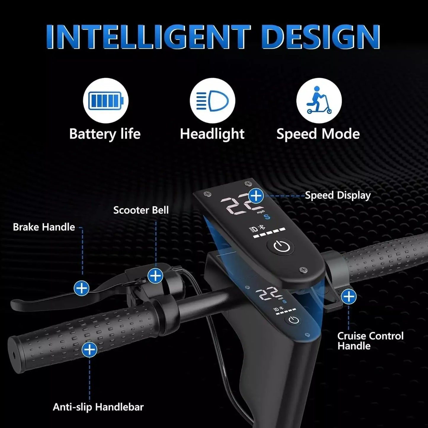 LADPED LPMAX 10" tires Folding Electric Scooter 22MPH Max Speed 500W 14.5AH 28Miles Long Range Dual Shock Absorber EScooter