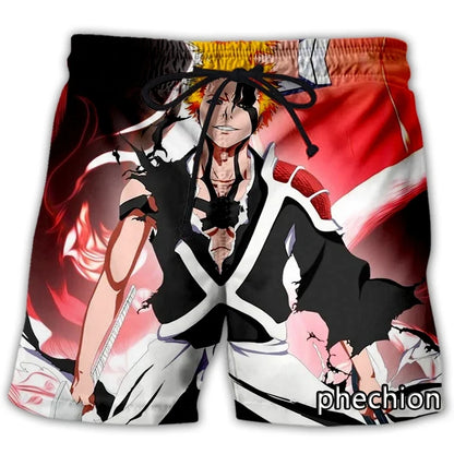 phechion New Fashion Men/Women Anime BLEACH 3D Print Casual Shorts Novelty Streetwear Men Loose Sporting Shorts L22