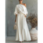 Spring/summer Korean Casual Pleated Half-Sleeve Shirt Wide-Leg Pants